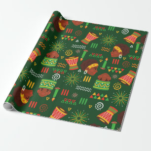 tribal ethnic indigenous african kwanzaa holiday wrapping paper