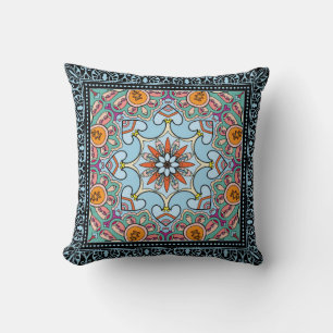 Tribal ethnic mandala seamless pattern cushion