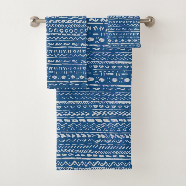 Tribal Ethnic Mud Cloth Pattern on Classic Blue (Insitu)