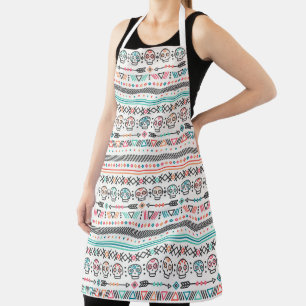 Tribal Ethnic Pattern with Skulls Apron