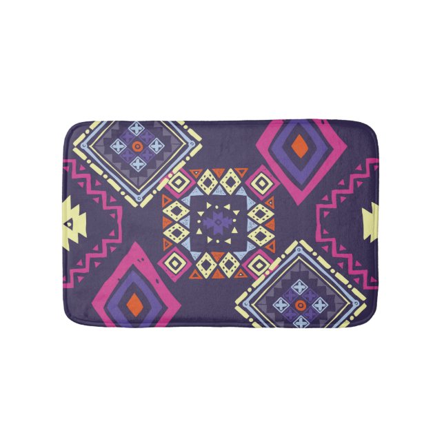 Tribal ethnic, primitive geometric background. bath mat (Front)