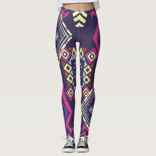 Tribal ethnic, primitive geometric background. leggings