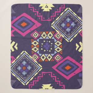 Tribal ethnic, primitive geometric background. sherpa blanket