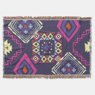 Tribal ethnic, primitive geometric background. throw blanket