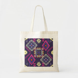 Tribal ethnic, primitive geometric background. tote bag