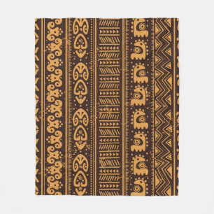 Tribal ethnic seamless fleece blanket