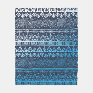 Tribal ethnic seamless fleece blanket