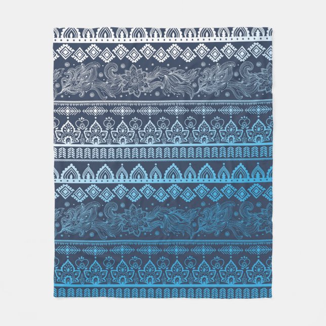 Tribal ethnic seamless  fleece blanket (Front)