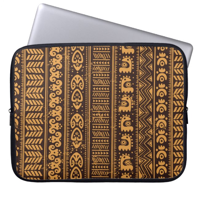 Tribal ethnic seamless laptop sleeve (Front)