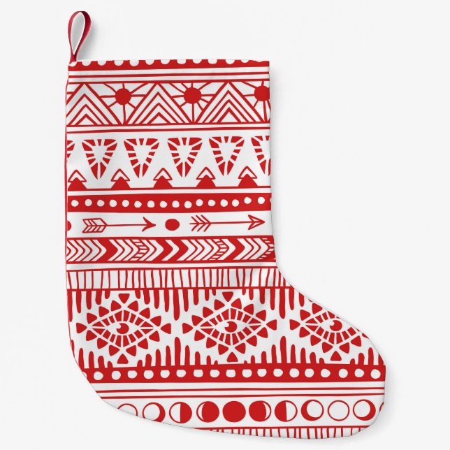 Tribal ethnic seamless pattern 7 small christmas stocking (Front)