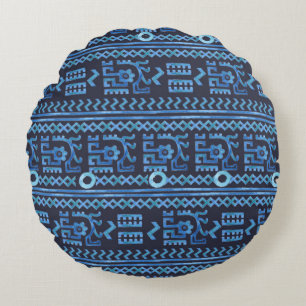 Tribal ethnic seamless pattern 8 round cushion