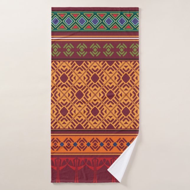 Tribal ethnic seamless pattern bath towel (Bath Towel)