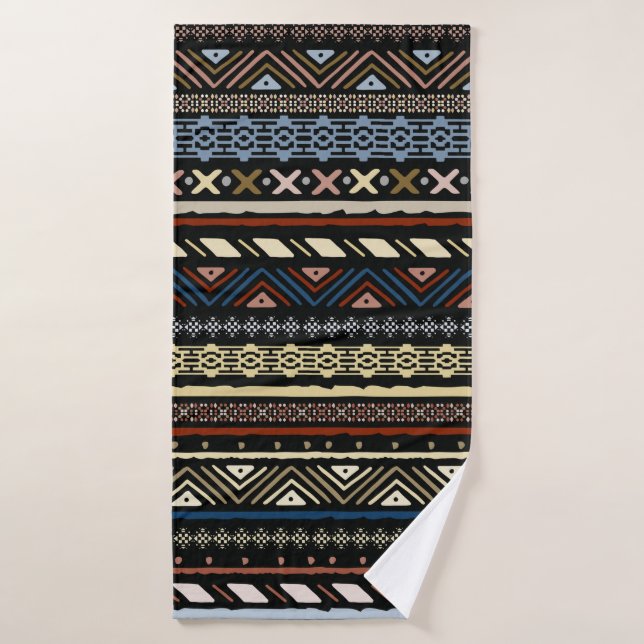 Tribal ethnic seamless pattern bath towel (Bath Towel)