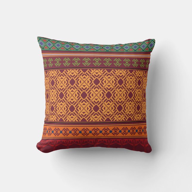 Tribal ethnic seamless pattern cushion (Front)