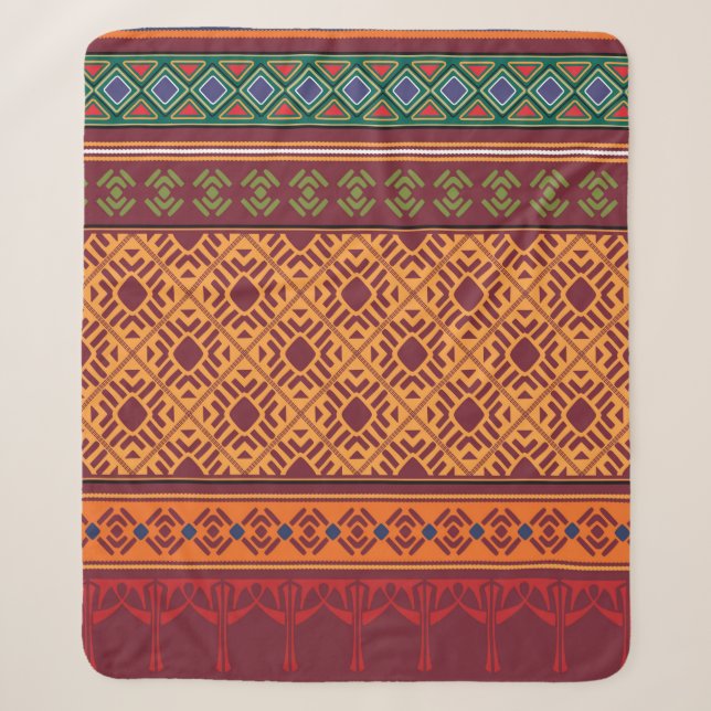 Tribal ethnic seamless pattern sherpa blanket (Front)