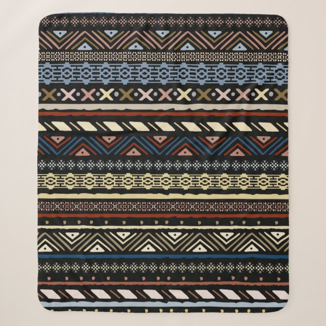 Tribal ethnic seamless pattern sherpa blanket (Front)