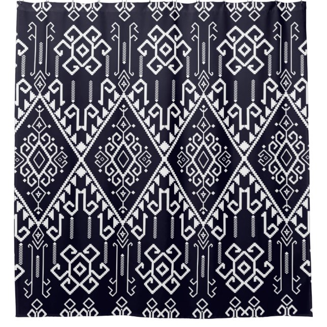 Tribal ethnic seamless pattern shower curtain (Front)
