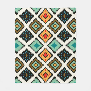 Tribal ethnic seamless striped pattern in aztec st fleece blanket
