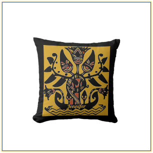 Tribal Ethnic Tattoo Pattern Cushion