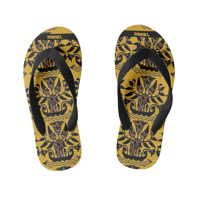 Tribal Ethnic Tattoo Pattern  Flip Flops (Footbed)