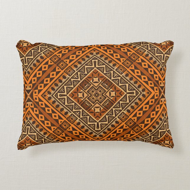 Tribal ethnic textile pattern african style decorative cushion (Front)