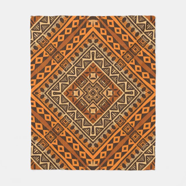 Tribal ethnic textile pattern african style fleece blanket (Front)