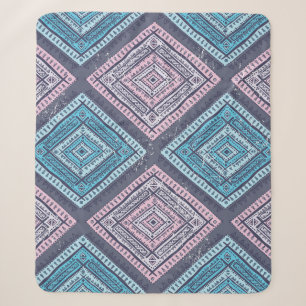 Tribal ethnic, timeless seamless style sherpa blanket