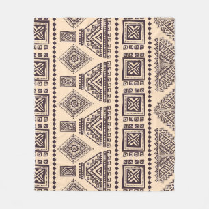 Tribal, ethnic, vintage business pattern fleece blanket