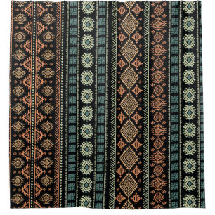 Tribal Ethnic Vintage Business Pattern Shower Curtain