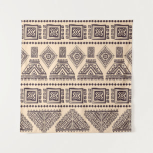 Tribal, ethnic, vintage business pattern tapestry