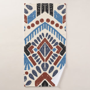 Tribal ethnic. Vintage hand drawn illustration pat Bath Towel