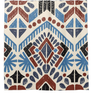 Tribal ethnic. Vintage hand drawn illustration pat Shower Curtain