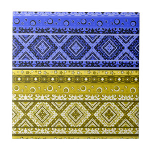 Tribal ethno boho ornamental traditional ornamenta ceramic tile