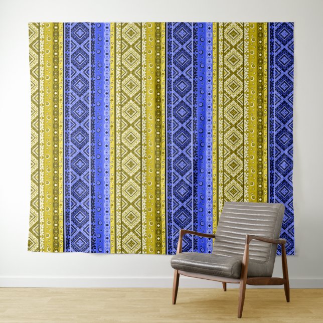 Tribal ethno boho ornamental traditional ornamenta tapestry (In Situ (Horizontal))