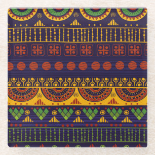 Tribal Ethno: Seamless Pattern Design. Glass Coaster
