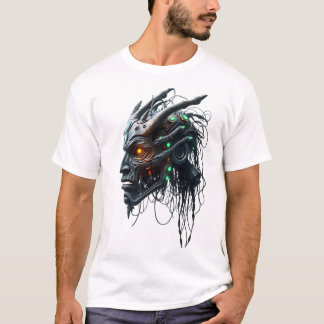 Tribal Face Organic Wires White T-Shirt
