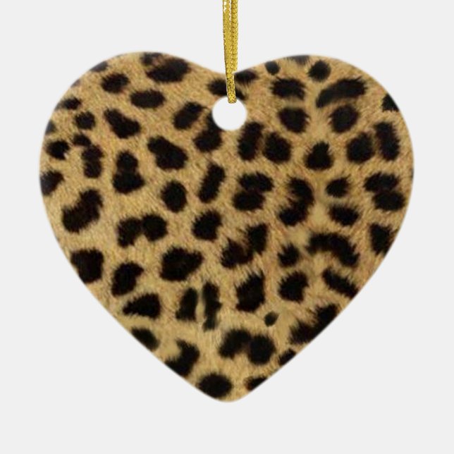 tribal fashionista safari animal leopard print ceramic ornament (Front)