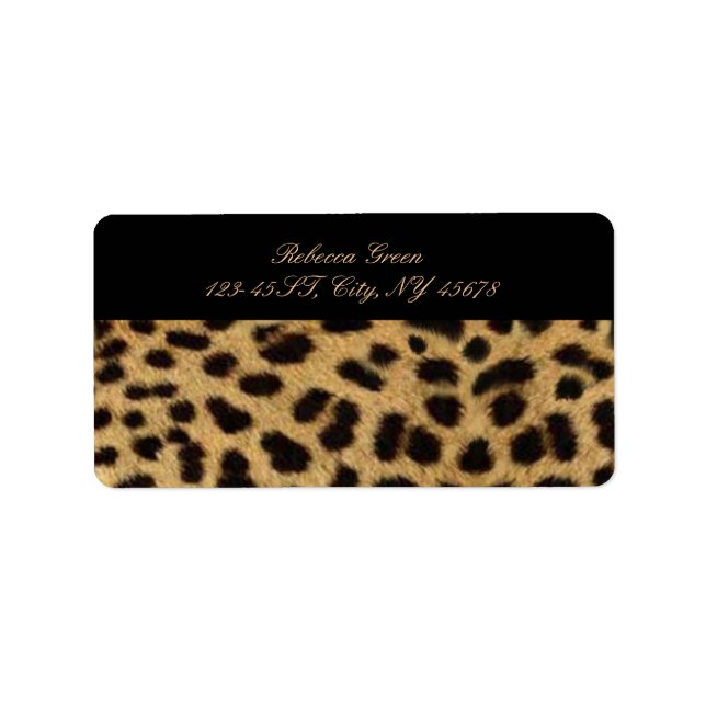 tribal fashionista safari animal leopard print label (Front)