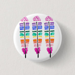Tribal Feather Buttons By Megaflora
