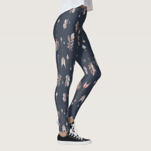 Tribal feathers & arrows pattern leggings