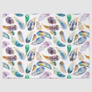 Tribal Feathers Pastel Watercolors Illustration Tissue Paper