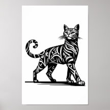 Tribal Feline Swagger Poster