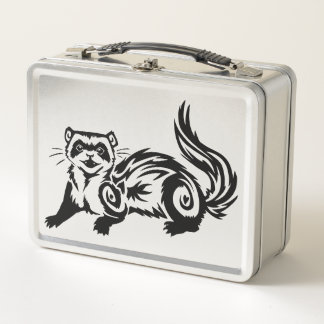 Tribal Ferret Tattoo Design Metal Lunch Box