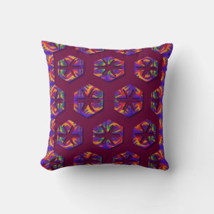 Tribal Fiery Honeycomb Cushion