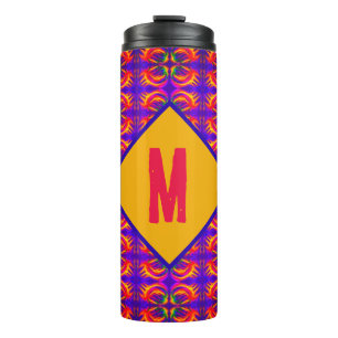 Tribal Fiery with your monogram Thermal Tumbler