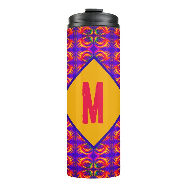 Tribal Fiery with your monogram Thermal Tumbler (Front)