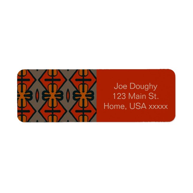 Tribal Flair Pattern Return Address Label (Front)