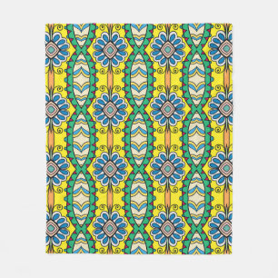 Tribal floral, ornate, hand-drawn pattern. fleece blanket