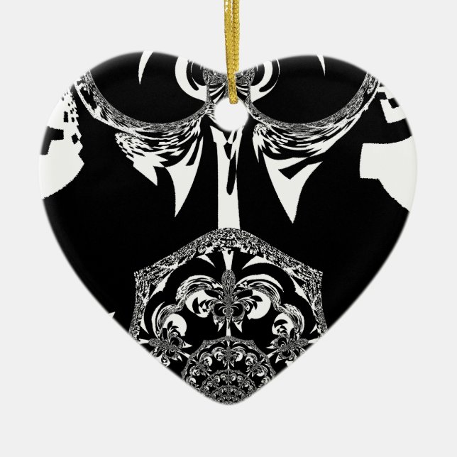 Tribal Flower Ceramic Tree Decoration (Front)