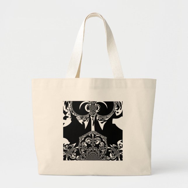 Tribal Flower Large Tote Bag (Front)